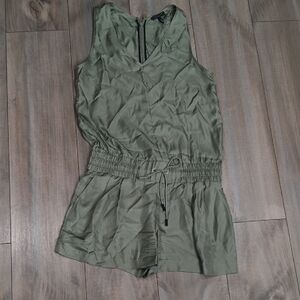 Rag & Bone Khaki V-Neck Romper